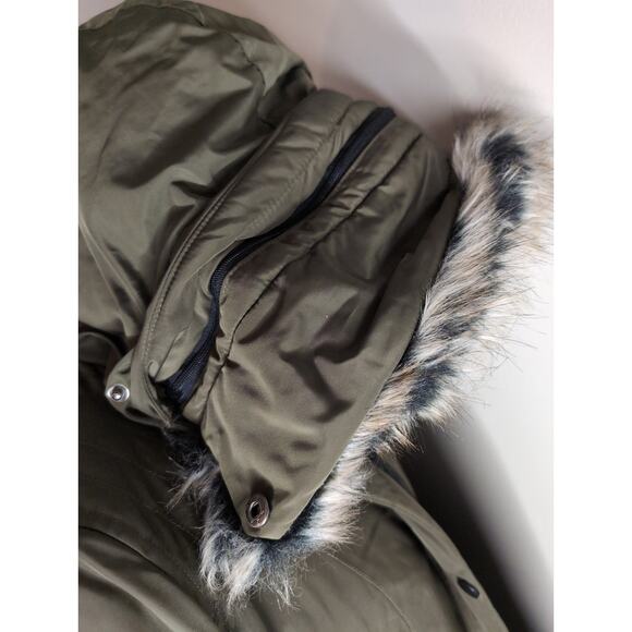 Stoic insulated outdoor winter down parka olive green coat med - Picture 8 of 13
